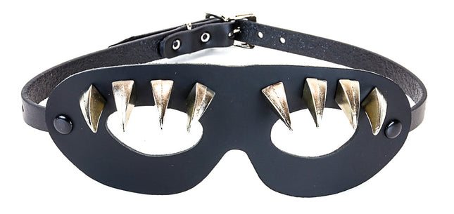 EM111-SIL BLACK EYE MASK WITH SILVER CLAW SPIKES