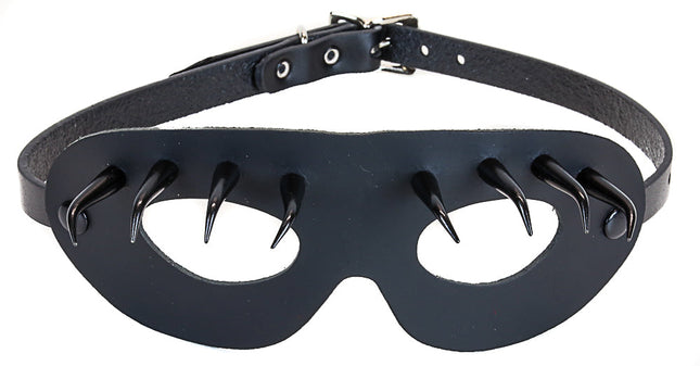 EM116-BLK BLACK EYEMASK WITH BLACK HORN SPIKES