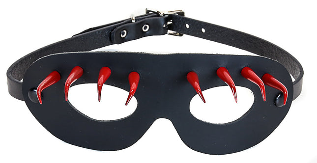 EM116-RED BLACK EYEMASK WITH RED HORN SPIKES