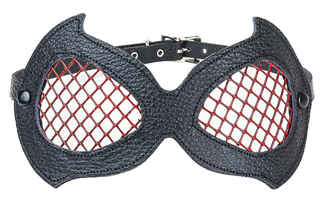 EM122-RED BLACK BATMAN EYEMASK WITH RED GRILL