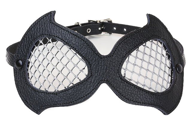 EM122-SIL BLACK BATMAN EYEMASK WITH SILVER GRILL