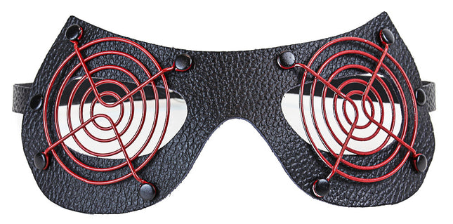 EM124RED BLACK EYE MASK WITH RED GRILL