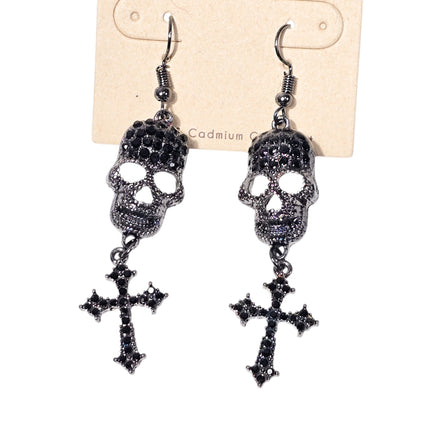 ER27975  STONE SKULLS EARRING
