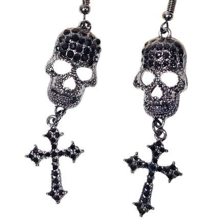ER27975  STONE SKULLS EARRING