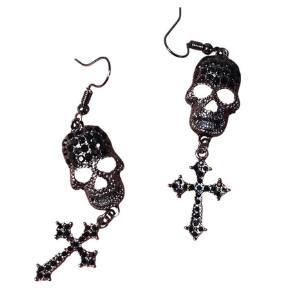 ER27975  STONE SKULLS EARRING