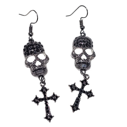 ER27975  STONE SKULLS EARRING