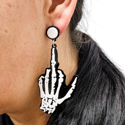 ER28238 SKELITON FINGER EARRING