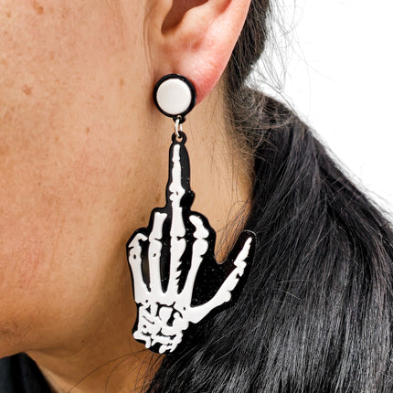 ER28238 SKELITON FINGER EARRING