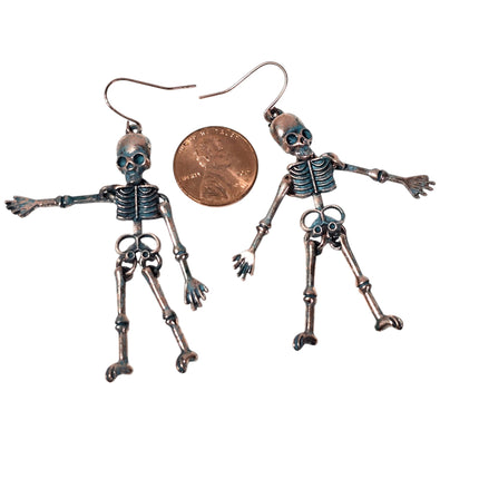 ER55493 HANGING SKELLITON EARRING