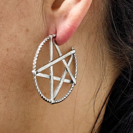 ER9443  PENTAGRAM EARRING