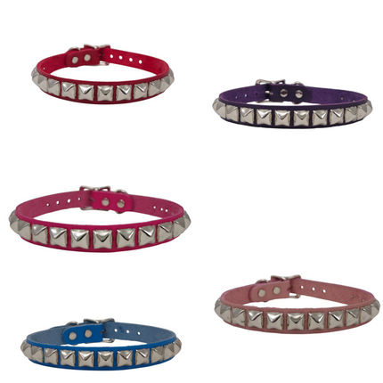 CK129ITL  ITALIAN GENUINE LEATHER STUDDED CHOKER