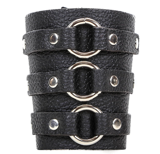 FB107BUFF BUFFALO LEATHER 3 RING WRIST CUFF