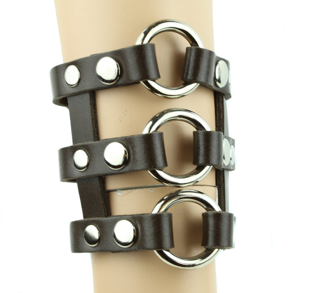 FB117BRN 3 RING BROWN BRACELET