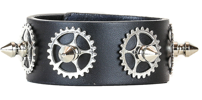 FB131 ASSORTED COLOR GEAR WITH SILVER SPIKE BRACELET