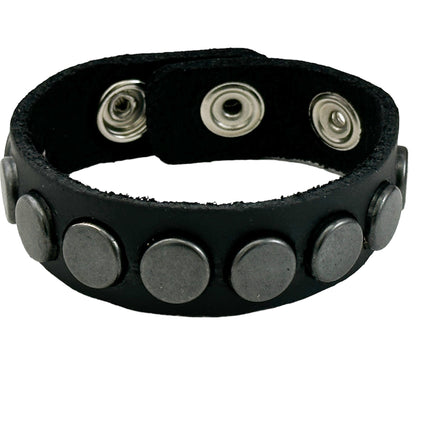 BC194FLAT FLAT ROUND STUDS SNAP BRACELET