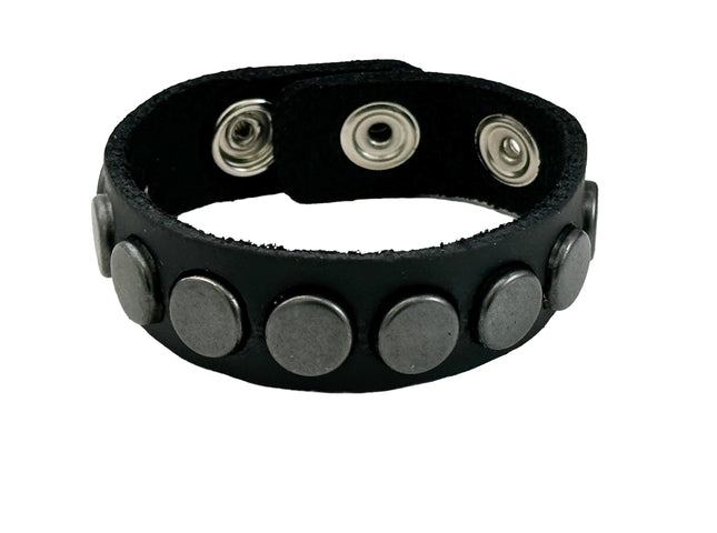 BC194FLAT FLAT ROUND STUDS SNAP BRACELET