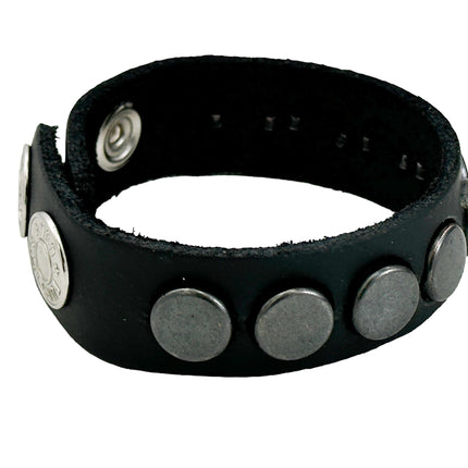 BC194FLAT FLAT ROUND STUDS SNAP BRACELET