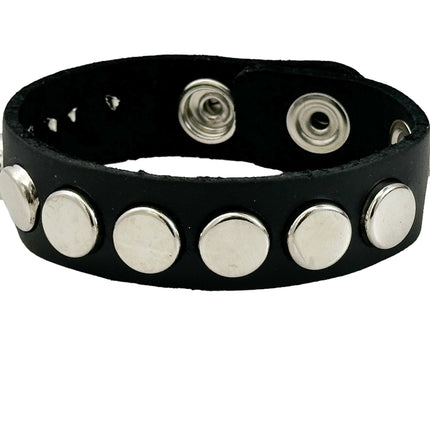 BC194FLAT FLAT ROUND STUDS SNAP BRACELET