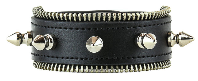 FB186 ZIPPER EDGE SPIKES BRACELET