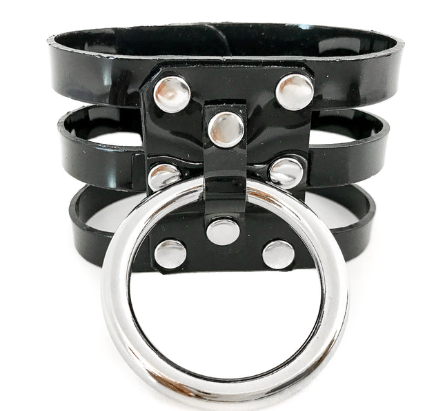 FB215VN 3 STRAP SINGLE RING VINYL BRACELET