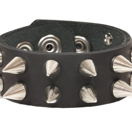 FB223 2 ROW CONE SPIKE BRACELET