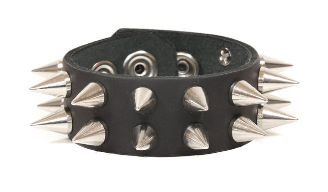 FB223 2 ROW CONE SPIKE BRACELET