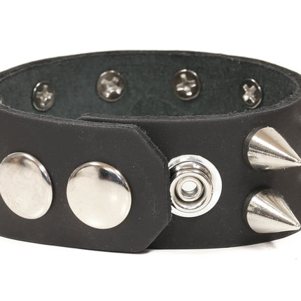 FB223 2 ROW CONE SPIKE BRACELET