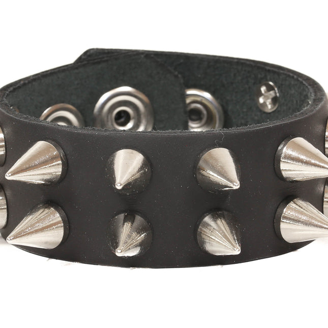 FB223 2 ROW CONE SPIKE BRACELET