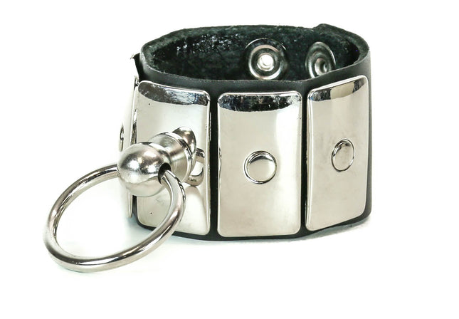 FB234 FULL METAL STUD LARGE RING BONDAGE BRACELET