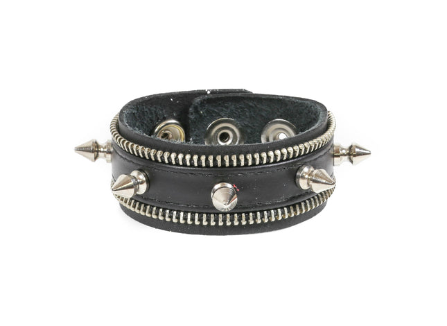 FB244 ZIPPER TEETH EDGE BRACELET WITH SPIKES