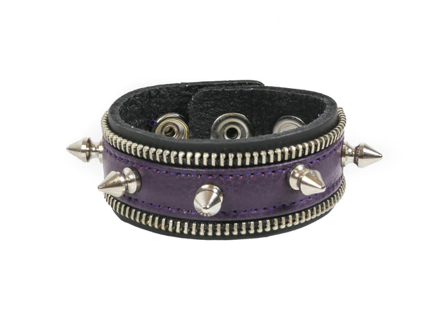 FB244 ZIPPER TEETH EDGE BRACELET WITH SPIKES