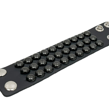 BC127RND-BS BLACK  1/2" ROUND STUD BRACELET