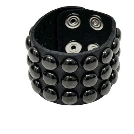 BC127RND-BS BLACK  1/2" ROUND STUD BRACELET