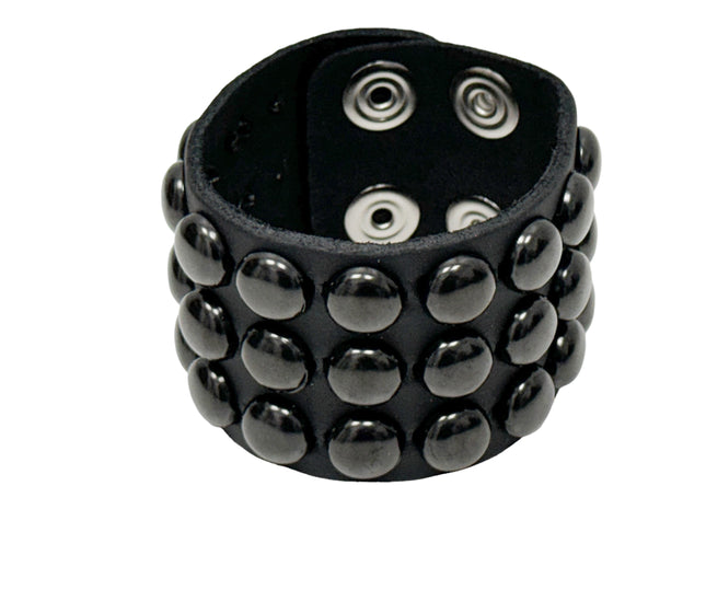 BC127RND-BS BLACK  1/2" ROUND STUD BRACELET