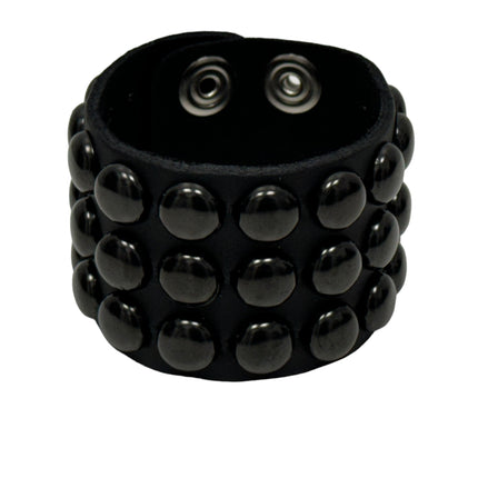 BC127RND-BS BLACK  1/2" ROUND STUD BRACELET