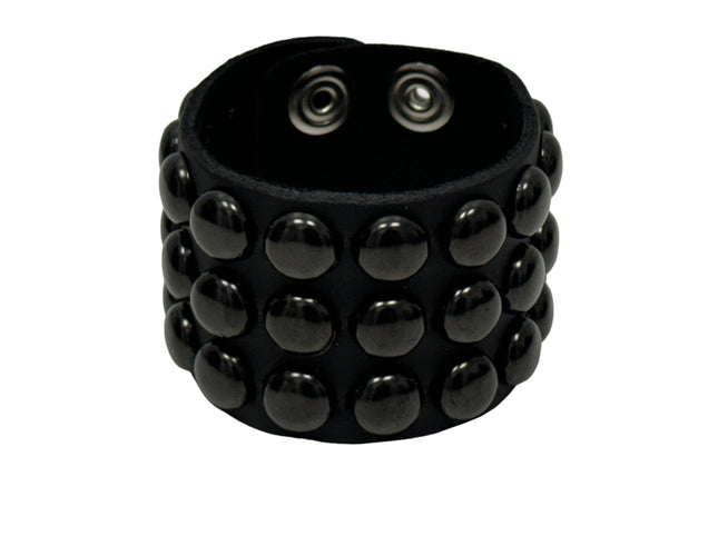 BC127RND-BS BLACK  1/2" ROUND STUD BRACELET