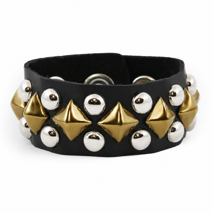 FB262-SILVER ROUND STUDS WITH  DIAMOND STUD BRACELET