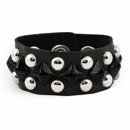 FB262-SILVER ROUND STUDS WITH  DIAMOND STUD BRACELET
