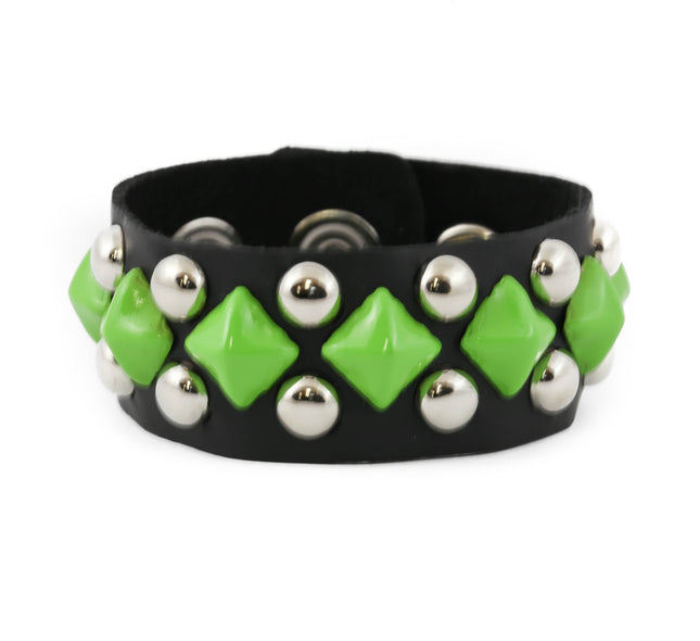 FB262-SILVER ROUND STUDS WITH  DIAMOND STUD BRACELET