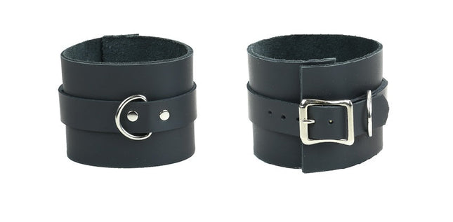 FB266 BUCKLE LEATHER BRACELET WITH D RING, 3" WIDE