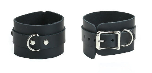 FB267 BUCKLE LEATHER BRACELET WITH D RING, 2" WIDE