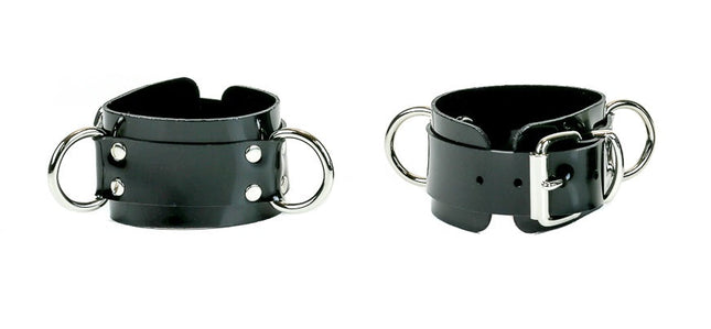 FB270VN BUCKLE LEATHER VINYL BRACELET WITH 2 RINGS