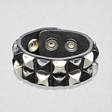 FB307 TWO ROW  PYRAMID STUD CHECKERED STUDDED