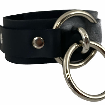 FB310 STRAPPED DOUBLE RING BONDAGE SNAP BRACELET