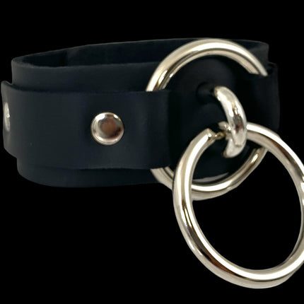 FB310 STRAPPED DOUBLE RING BONDAGE SNAP BRACELET