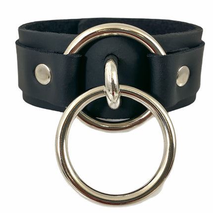 FB310 STRAPPED DOUBLE RING BONDAGE SNAP BRACELET