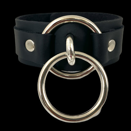 FB310 STRAPPED DOUBLE RING BONDAGE SNAP BRACELET