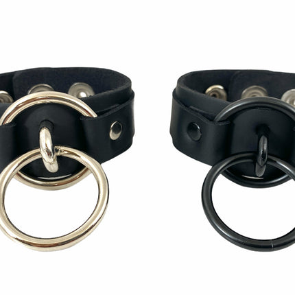 FB310 STRAPPED DOUBLE RING BONDAGE SNAP BRACELET