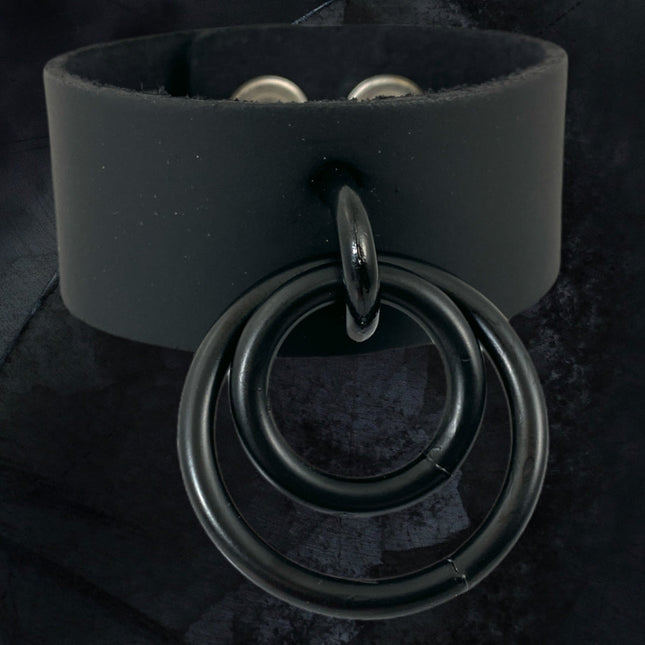FB311 STRAPPED DOUBLE RING BONDAGE SNAP BRACELET