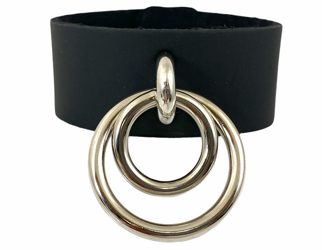 FB311 STRAPPED DOUBLE RING BONDAGE SNAP BRACELET
